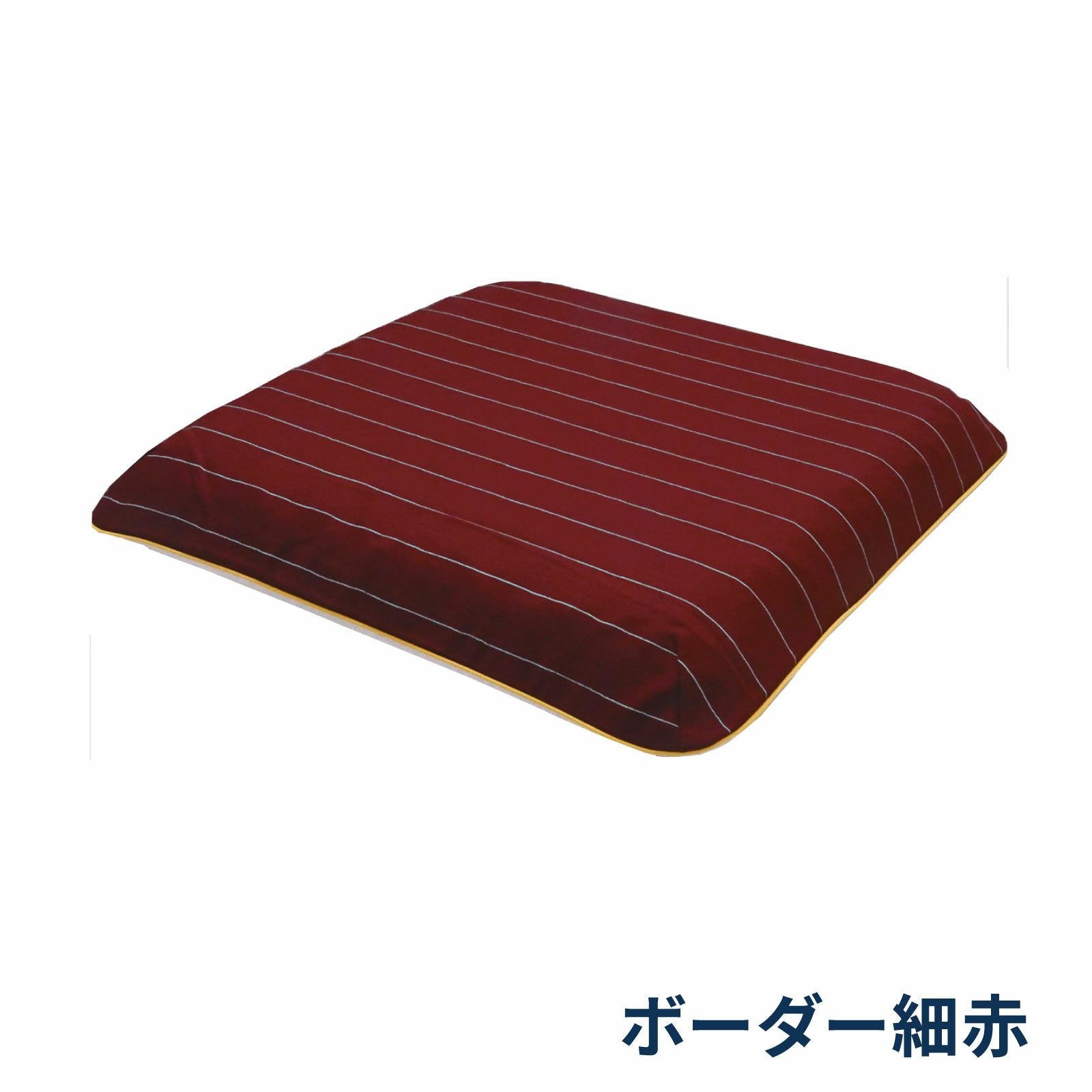 DUOクッション‐ボーダー細赤